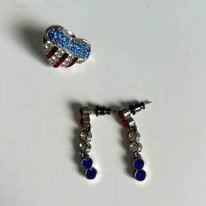 Swarovski pin and generic earring